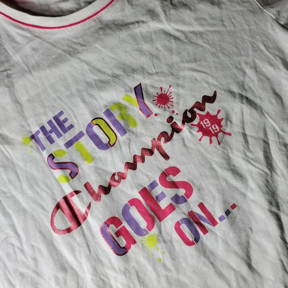 Champion T-Shirt Metallic Short Sleeve Girlie Juniors Small - Picture 7 of 9